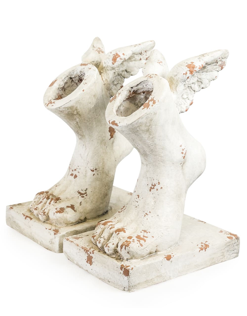 Set of 2 Rustic Stone Effect Winged Foot Planters(50% off, MOQ 4pcs) - TMP12