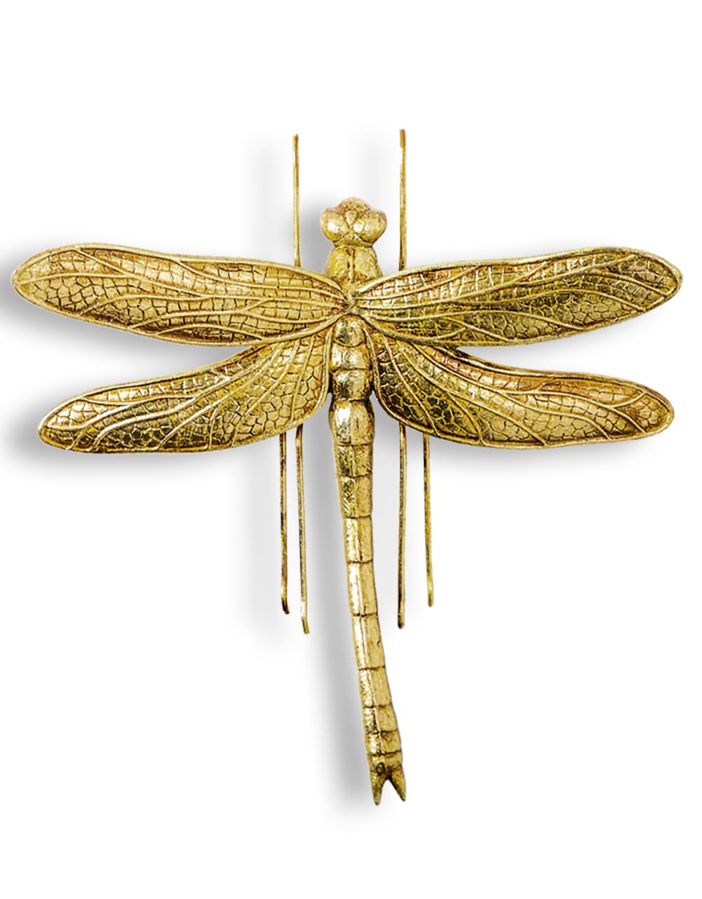 Large Antique Gold Dragonfly Wall Figure - TPR43