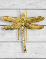Large Antique Gold Dragonfly Wall Figure - TPR43