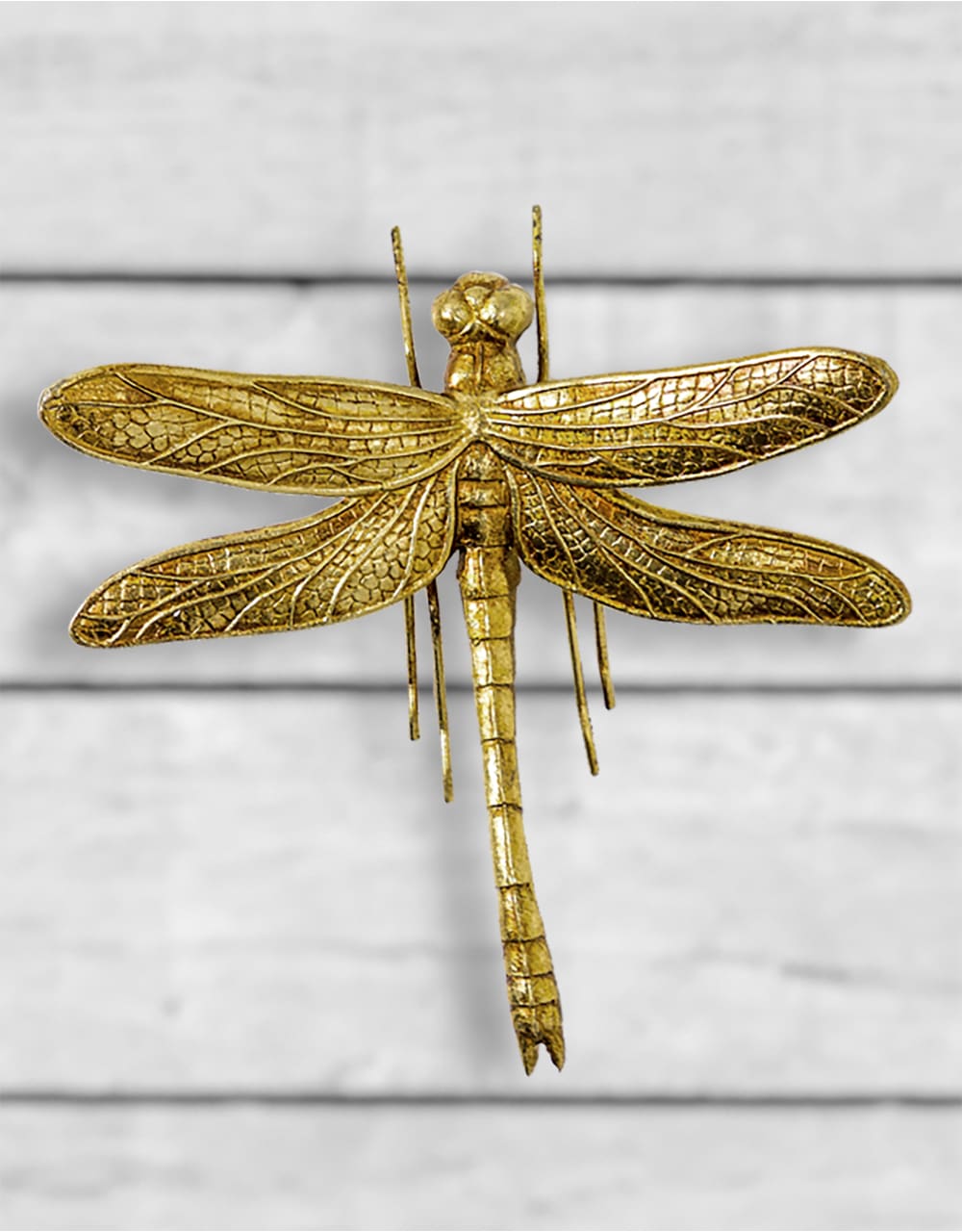 Medium Antique Gold Dragonfly Wall Figure - TPR44