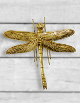 Medium Antique Gold Dragonfly Wall Figure - TPR44