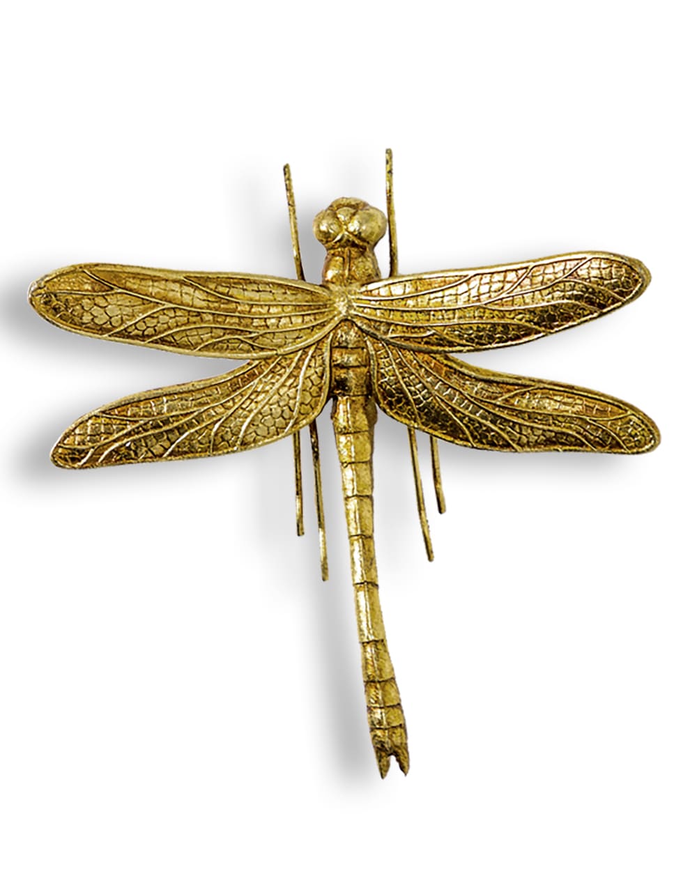 Medium Antique Gold Dragonfly Wall Figure - TPR44