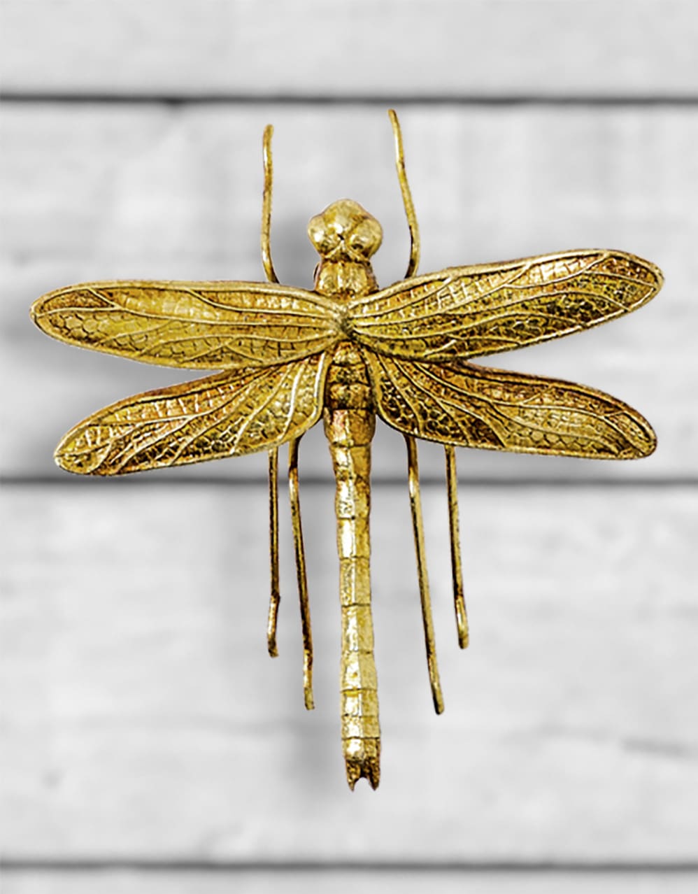 Small Antique Gold Dragonfly Wall Figure - TPR45