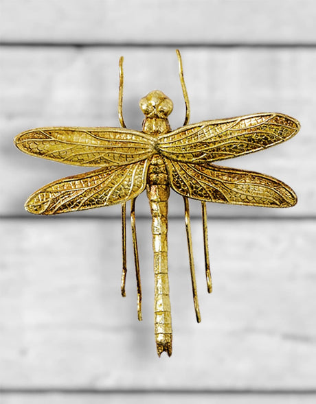 Small Antique Gold Dragonfly Wall Figure - TPR45