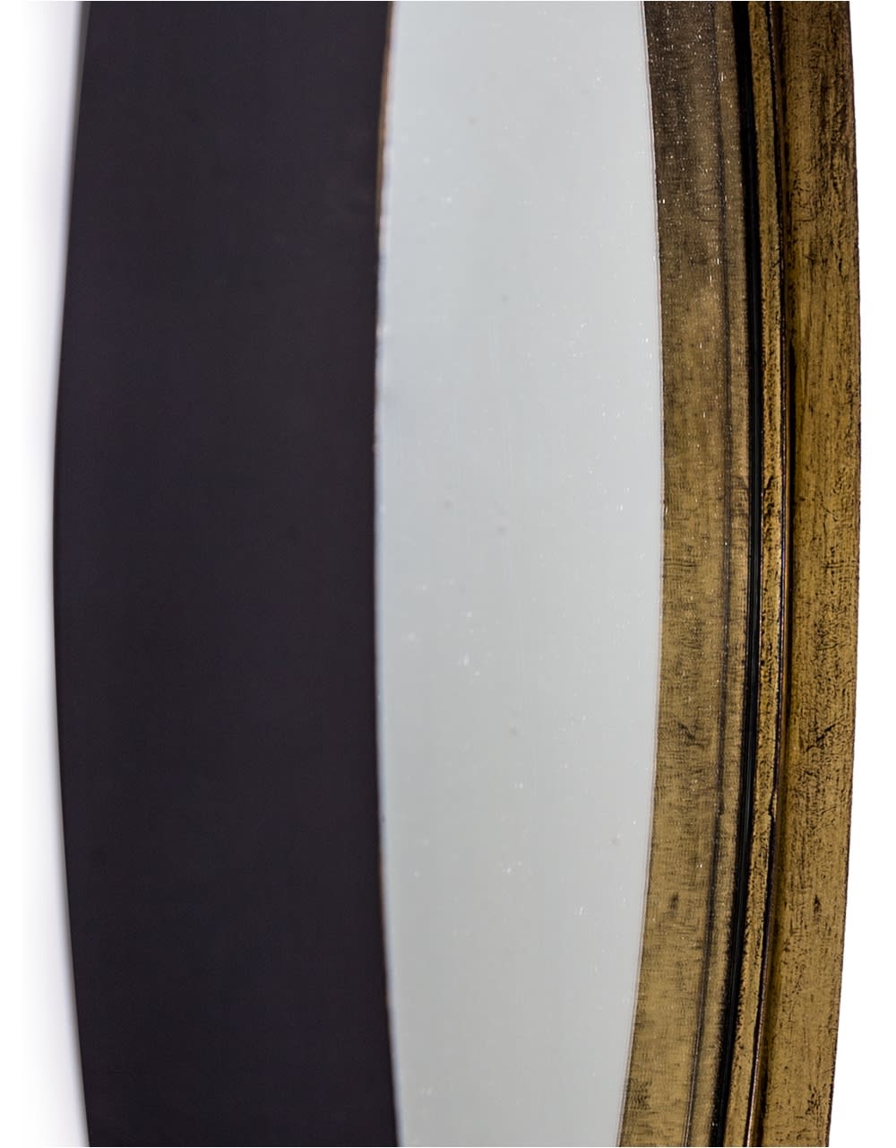 Large Black and Bronze Deep Framed Cylinder Mirror - EM126