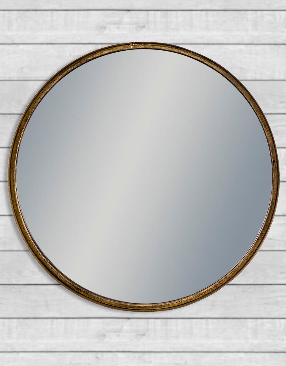 Large Black and Bronze Deep Framed Cylinder Mirror - EM126