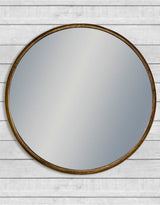 Large Black and Bronze Deep Framed Cylinder Mirror - EM126
