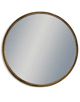 Large Black and Bronze Deep Framed Cylinder Mirror - EM126