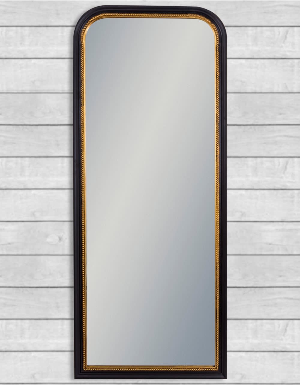 Black with Gold Beaded Dressing Mirror - M403