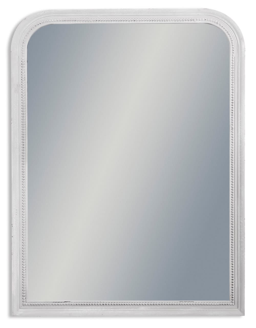 French Grey Beaded Portrait Wall Mirror - M406