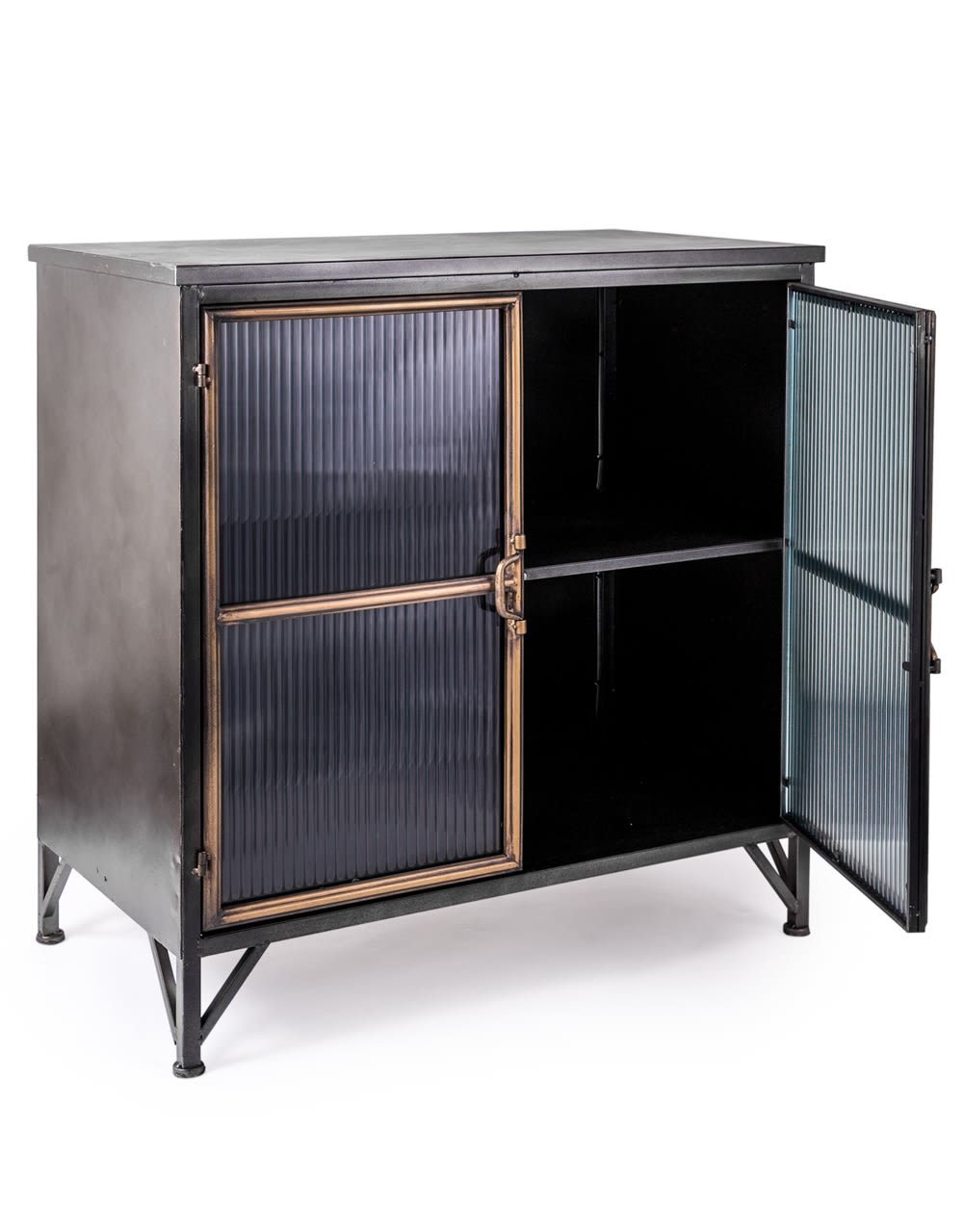 Black and Antique Gold "Orwell" Wide Cabinet - VRN25