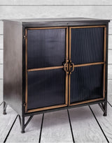Black and Antique Gold "Orwell" Wide Cabinet - VRN25