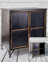 Black and Antique Gold "Orwell" Wide Cabinet - VRN25
