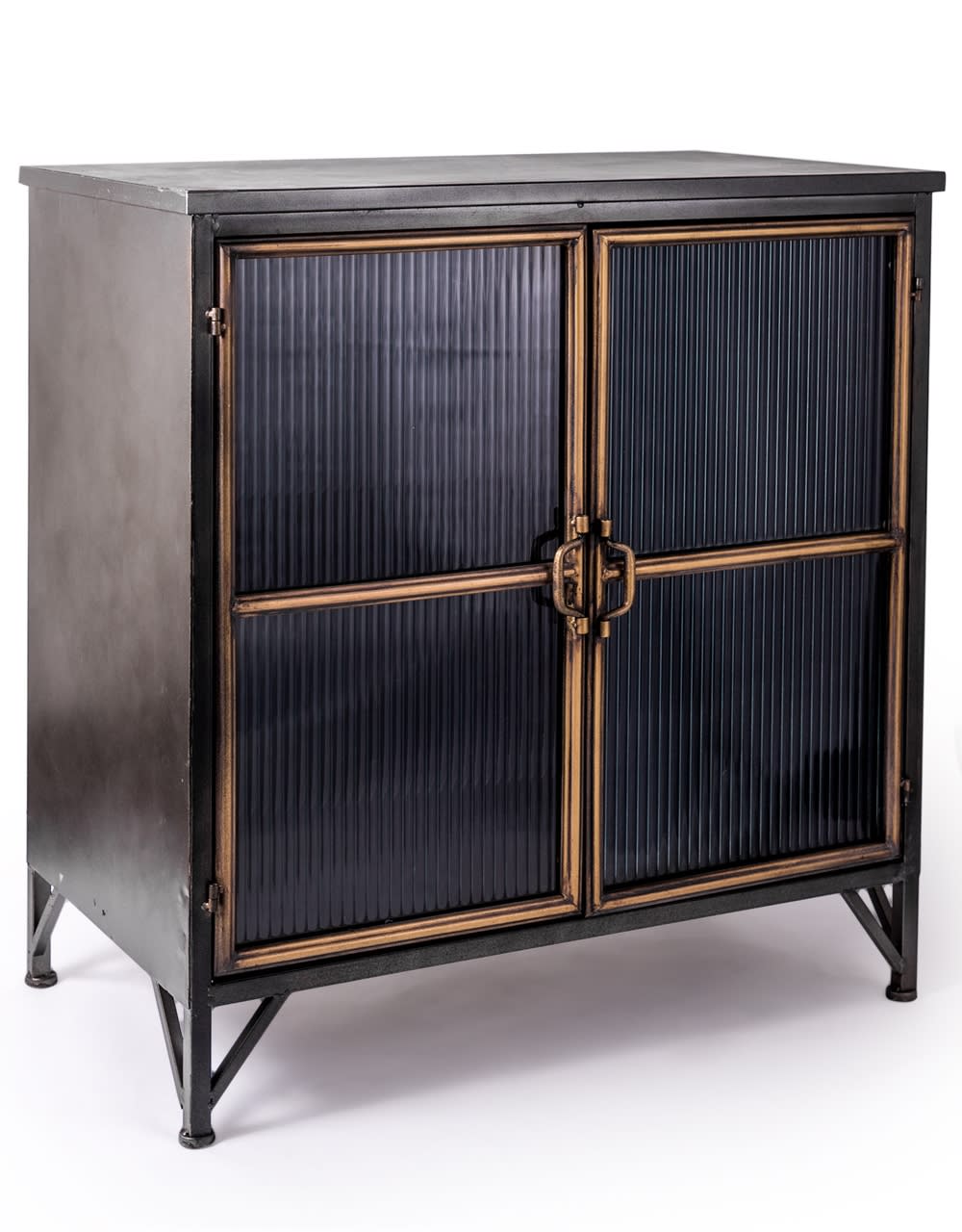 Black and Antique Gold "Orwell" Wide Cabinet - VRN25