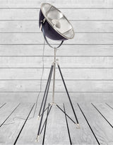 Black and Nickel Large Tripod Floor Lamp - BAR16