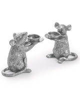 Pair of Silver Mouse Candle Holders - TPR51