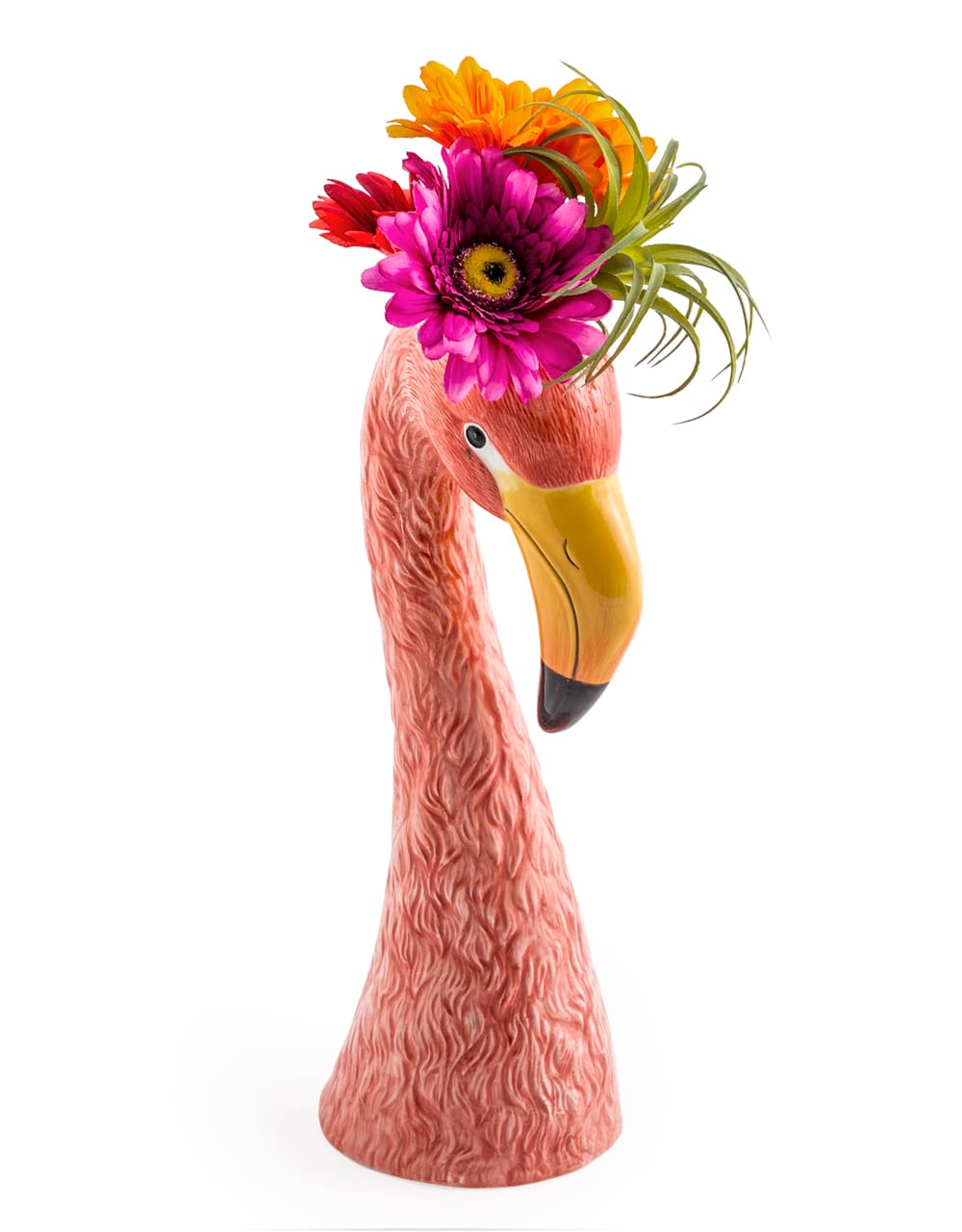 Large Ceramic Pink Flamingo Head Vase - CRT49