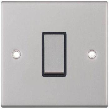 Selectric 5M Satin Chrome 1 Gang 10A Intermediate Switch with Black Insert