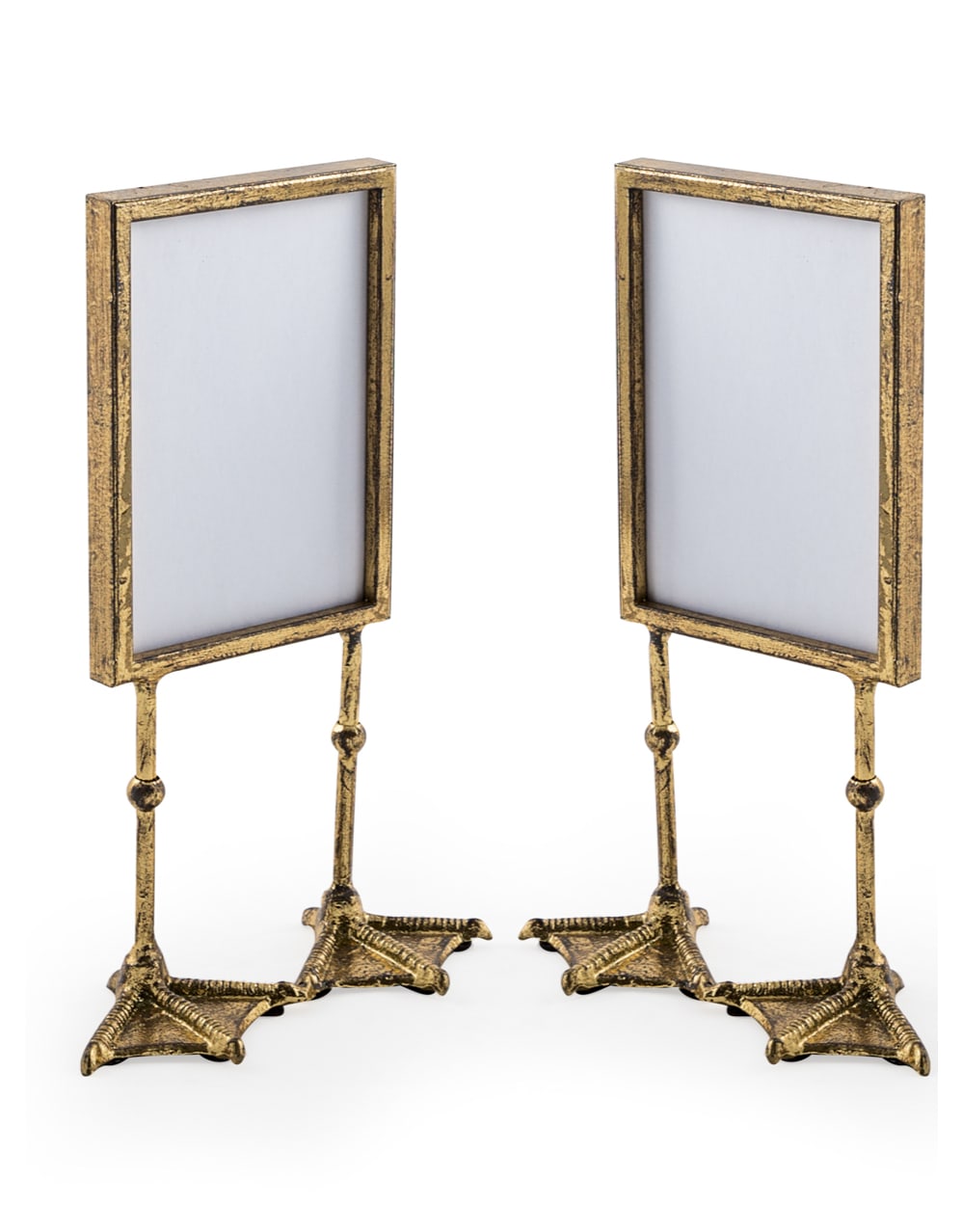 Pair of Antique Gold 5x7" Duck Feet Portrait Photo Frames - HKL48
