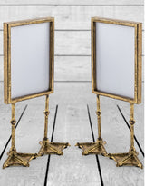 Pair of Antique Gold 5x7" Duck Feet Portrait Photo Frames - HKL48