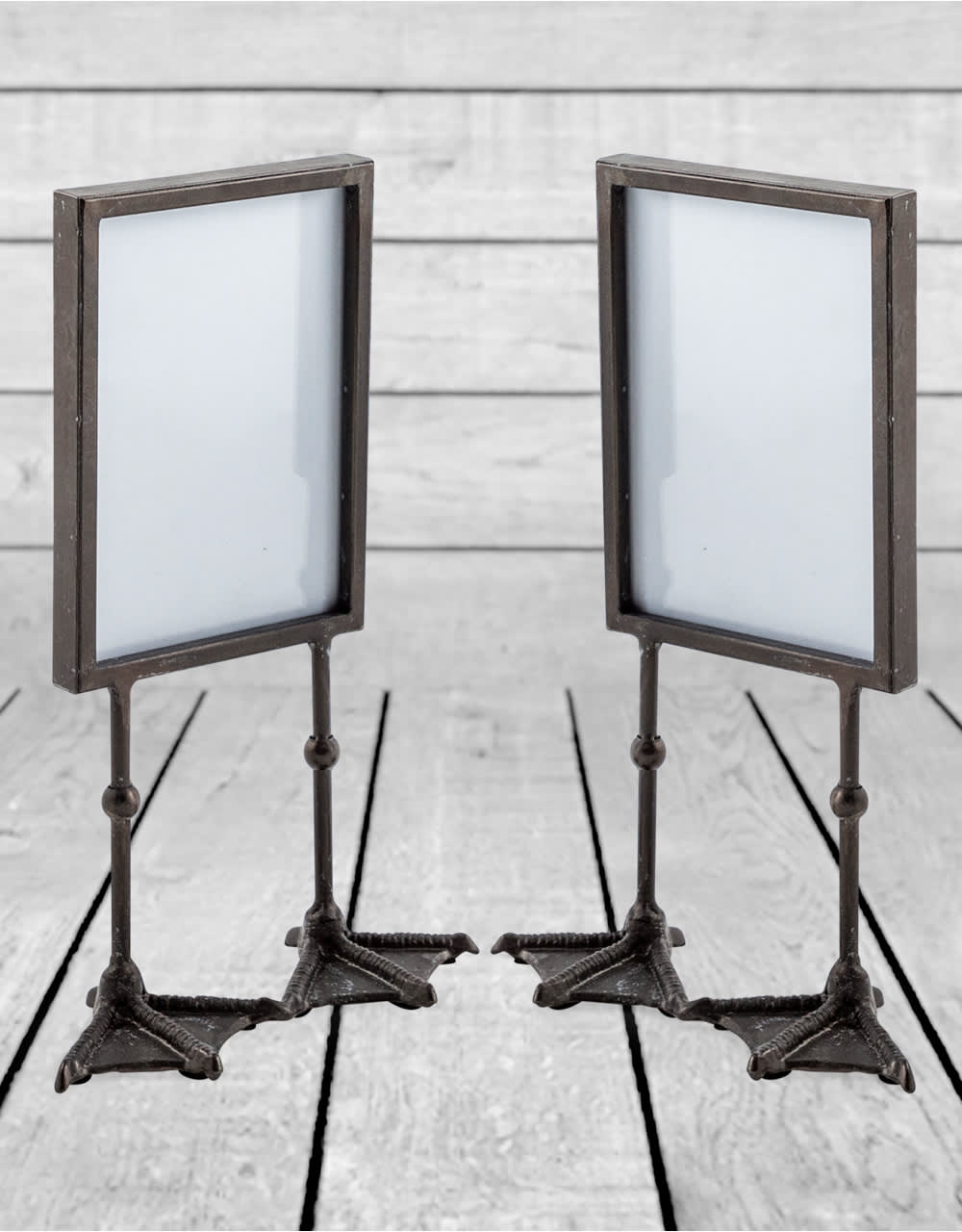 Pair of Antique Black 5x7" Duck Feet Portrait Photo Frames - HKL51