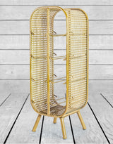Rustic Metal Rattan Small 8 Bottle Wine Rack - DTC38