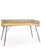 Rustic Metal Rattan Retro Desk/Console Table - DTC43