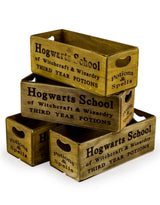 Set of 4 Antiqued "Witchcraft & Wizardry" Wooden Boxes - FC22