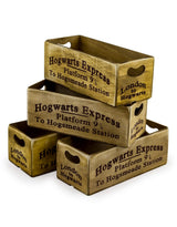 Set of 4 Antiqued "Platform 9 & 3/4" Wooden Boxes - FC23