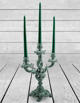 Light Grey/Blue Flock Ornate Candelabra - MK50