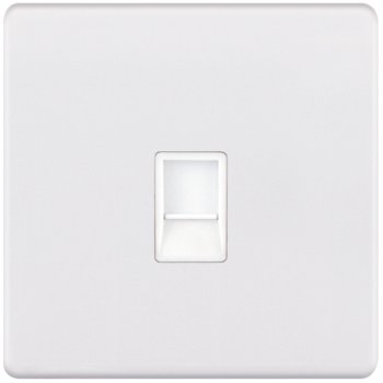 Selectric 5M-Plus Matt White 1 Gang RJ11 Socket with White Insert