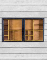 Antiqued Black Wooden Sliding Door Wall Cabinet - RFB27
