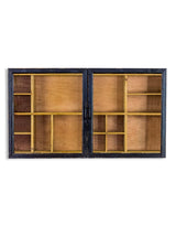 Antiqued Black Wooden Sliding Door Wall Cabinet - RFB27
