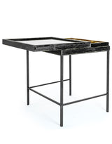 Antiqued Black Wooden Set of 2 Nest Display Side Tables - RFB26
