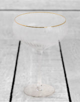 Set of 6 Large Traditional Coupe Champagne Glasses with Gold Rims - GW113