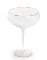 Set of 6 Large Traditional Coupe Champagne Glasses with Gold Rims - GW113