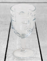 Set of 6 Clear Deco Face Wine Glasses - GW117