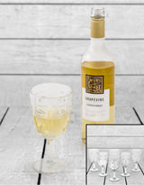 Set of 6 Clear Deco Face Wine Glasses - GW117
