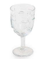 Set of 6 Clear Deco Face Wine Glasses - GW117