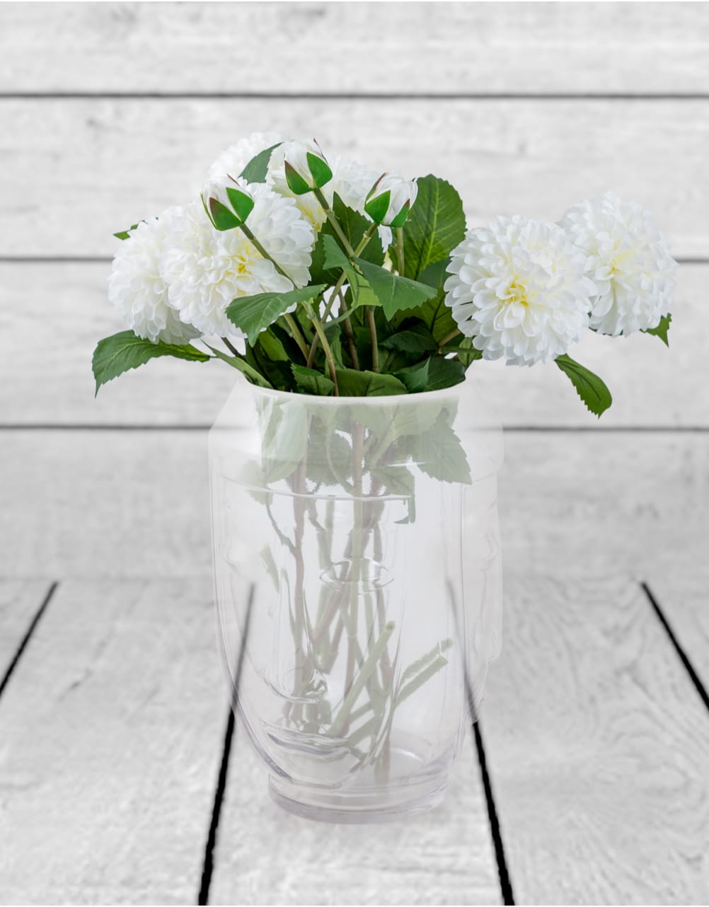 Clear Glass Deco Face Vase - GW124