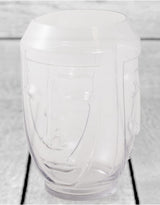 Clear Glass Deco Face Vase - GW124