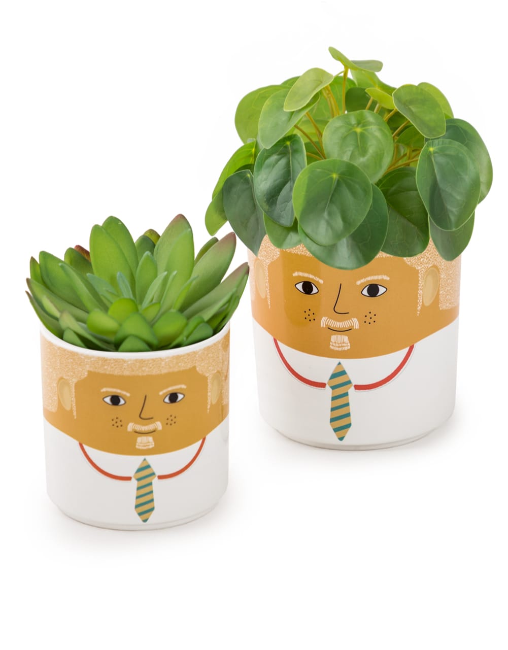 Set of 8 (4 Small, 4 Large) Ceramic People Pots - MCP21