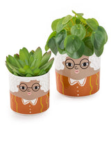 Set of 8 (4 Small, 4 Large) Ceramic People Pots - MCP21