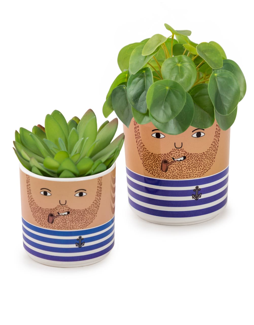 Set of 8 (4 Small, 4 Large) Ceramic People Pots - MCP21