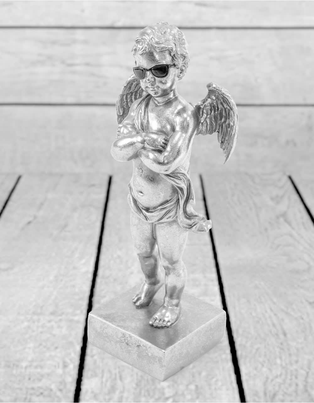 Silver "Too Cool" Cherub Figure on Base - CRT61