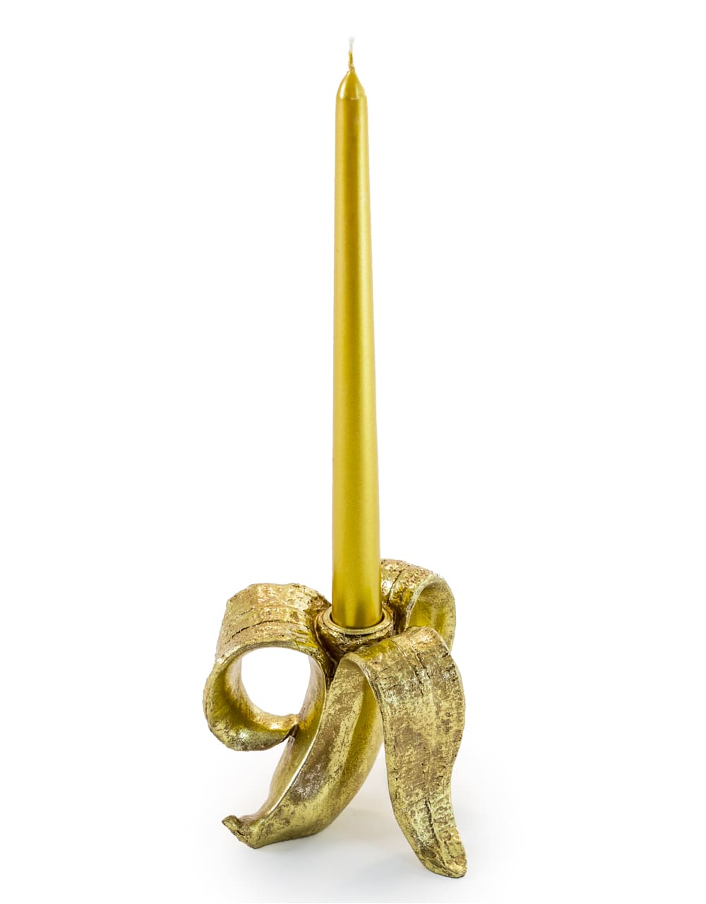 Peeled Antique Gold Glam Banana Candle Holder - CRT56