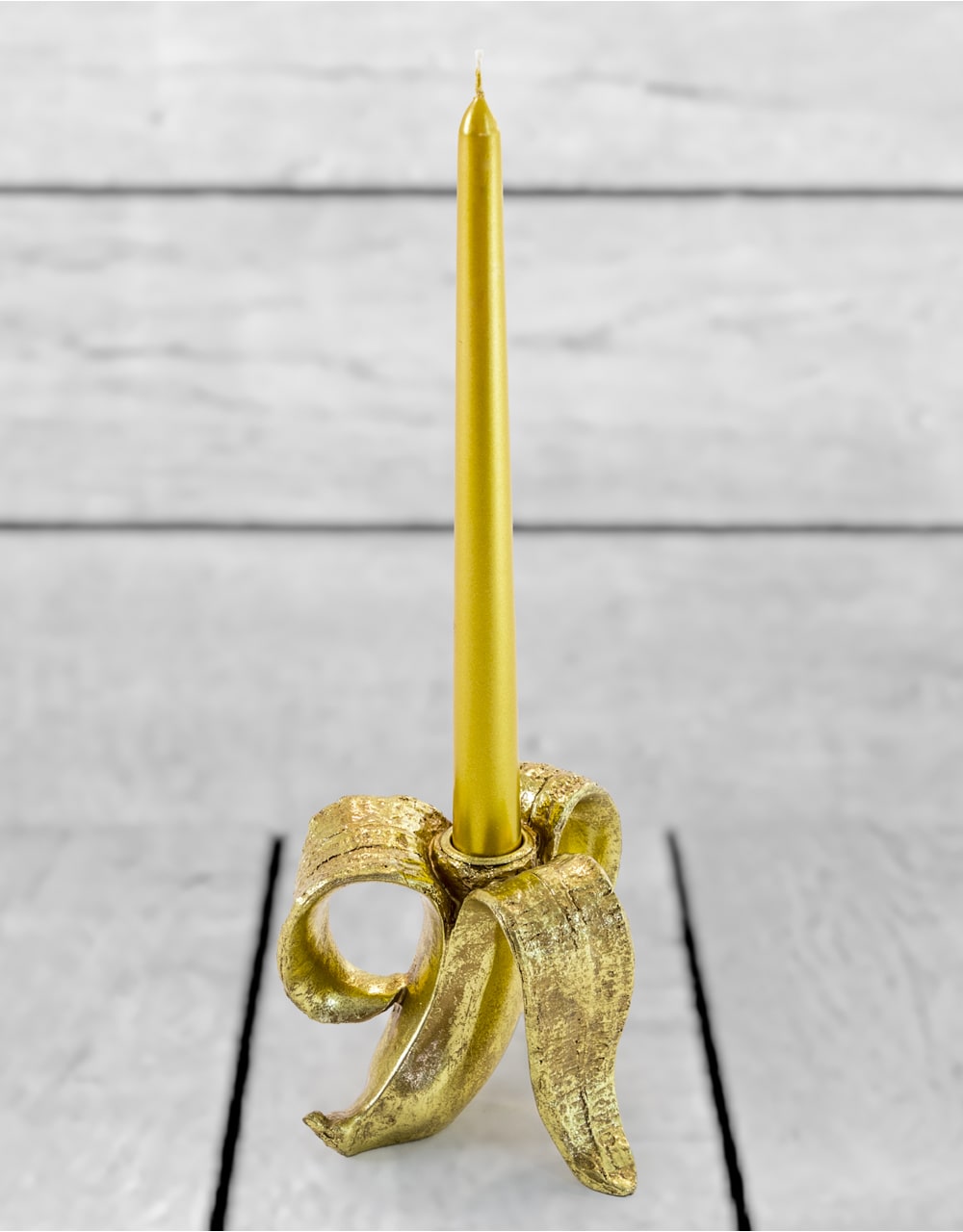 Peeled Antique Gold Glam Banana Candle Holder - CRT56