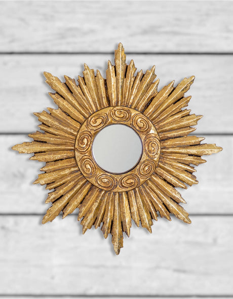 Small Gold Ornate Framed Convex Mirror - MK94