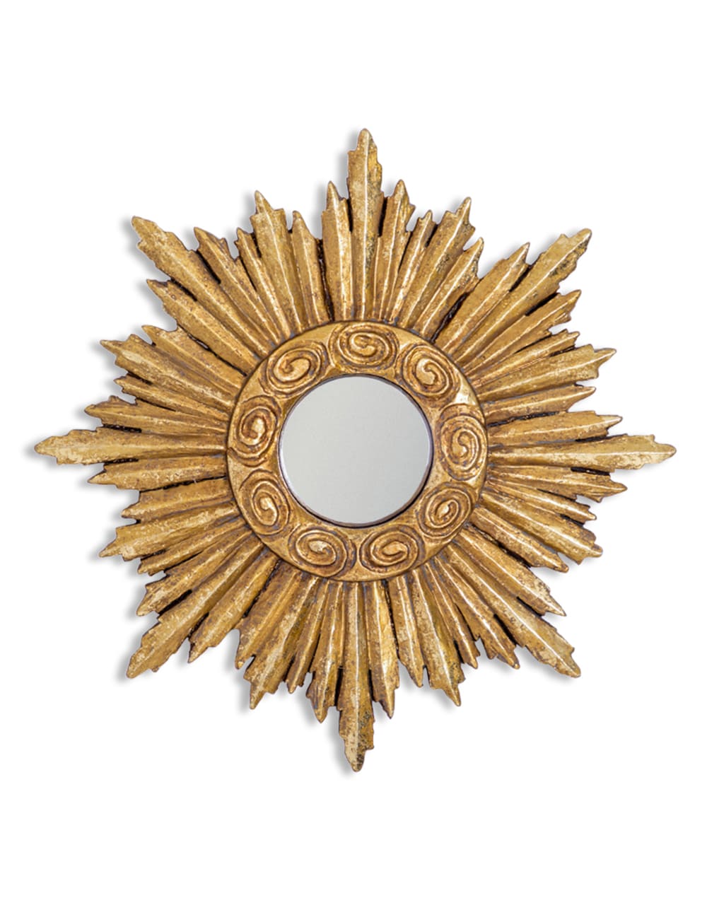 Small Gold Ornate Framed Convex Mirror - MK94