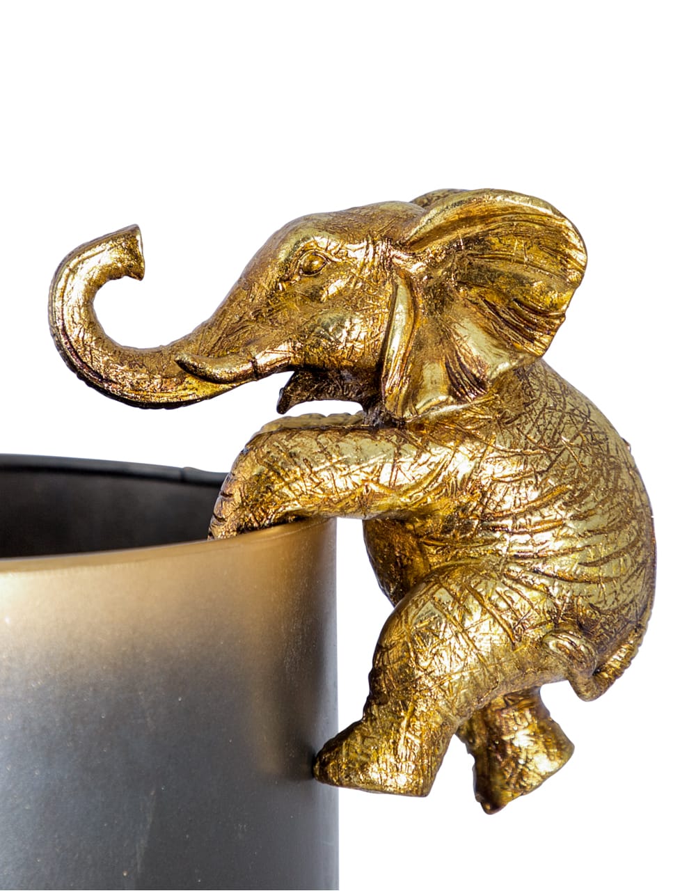 Antique Gold Hanging Elephant Pot Decor - TPR58